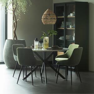 Hoorns Bledě zelená sametová jídelní židle Selena