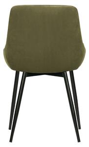 Hoorns Trávově zelená sametová jídelní židle Selena
