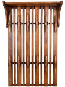 Hnědý dřevěný nástěnný věšák DUTCHBONE JAKUB 110 x 66 cm