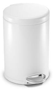 Pedálový odpadkový koš Simplehuman – 4,5 l, kulatý, bílý