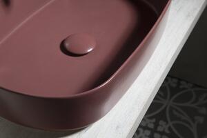 Isvea INFINITY OVAL keramické umyvadlo na desku, 55x36 cm, maroon red 10NF65055-2R