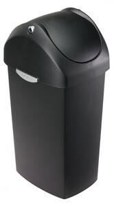 Simplehuman odpadkový koš, 40 l, houpací víko, černý plast,CW1336