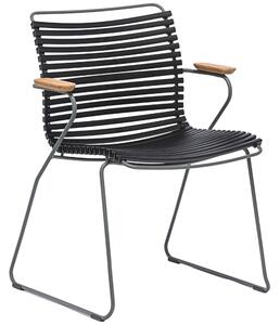 Černá plastová zahradní židle HOUE Click s područkami