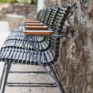 Hnědá plastová zahradní židle HOUE Click II. s područkami