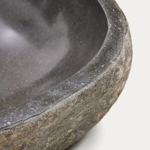 OnaDnes -20% Šedé kamenné umyvadlo Kave Home Tetsu 40 cm