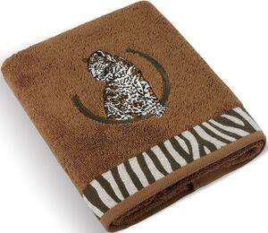 Froté ručník 500g/m2 - Leopard hnědý