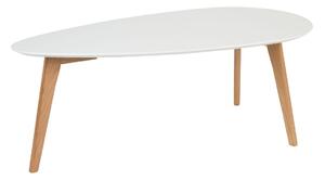 White Label Set dvou bílých dřevěných konferenčních stolků WLL DROP 70/100 cm