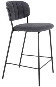 Nordic Living Šedá látková barová židle Alica 65 cm