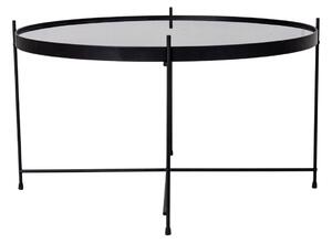 Nordic Living Černý kulatý skleněný konferenční stolek Emeli 70 cm