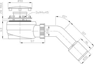 Bruckner Vaničkový sifon nízký, průměr otvor 60 mm, DN40/50, krytka leštěný nerez 162.640.3