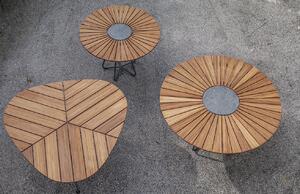 Přírodní bambusový zahradní jídelní stůl HOUE Circle 110 cm