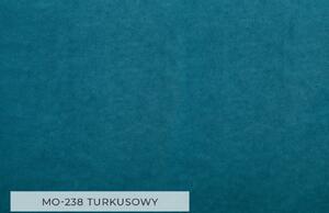 Tyrkysově modrá sametová třímístná rozkládací pohovka Miuform Tender Eddie 214 cm