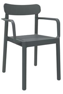 Židle Elba s područkami tmavě šedá