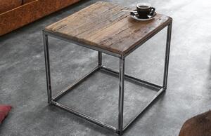 Moebel Living Masivní teakový odkládací stolek Raw 40 x 40 cm