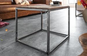 Moebel Living Masivní teakový odkládací stolek Raw 40 x 40 cm