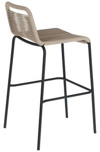 Béžová pletená barová židle Kave Home Lambton 74 cm