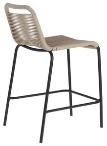 Béžová pletená barová židle Kave Home Lambton 62 cm