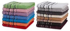 Ručníky a osušky Zara jsou příjemné na dotek a vyznačují se vysokou savostí. V nabídce je více barevných provedení. Barevné provedení si můžete rozdělit a to například tak, že pro každého člena rodiny určíte jinou barvu. Barva ručníku je fialová