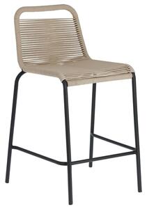 Kave Home Béžová pletená barová židle LaForma Glenville 62 cm
