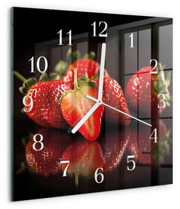 Skleněné hodiny Jahody zskb-30x30-00084397