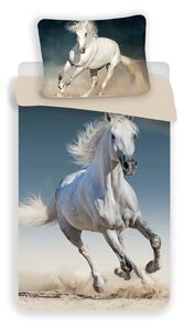 Povlečení fototisk s motivem bílého koně. Rozměr povlečení je 140x200, 70x90 cm
