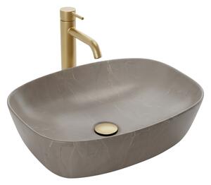 Basaro Gaja, umyvadlo na desku 510×395×140 mm, imitace kamene matná, BAS-U1002