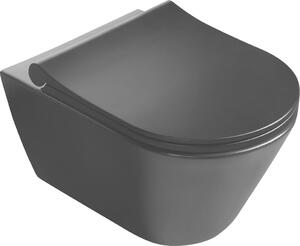 Sapho AVVA závěsná WC mísa Rimless, 35, 5x53 cm, černá mat 100314-110