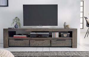 Moebel Living Šedý mangový TV stolek Fabio 170 x 45 cm
