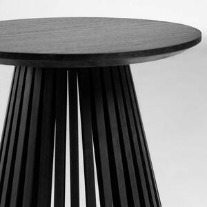 Černý dřevěný kulatý odkládací stolek Kave Home Jeanette 50 cm