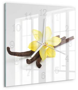 Skleněné hodiny Vanilková orchidej zskb-30x30-00087050