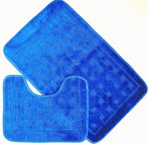 Koupelnová předložka set 2ks - tm. modré čtverce