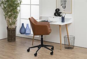 Kancelářská židle na kolečkách Nora Vintage hnědá ekokůže