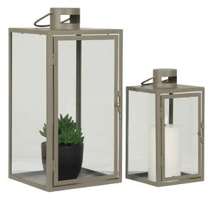Lucerny Corfu, sada 2 ks, zelené, 13×13×25,5 cm a 19,5×19,5×40 cm – House Nordic