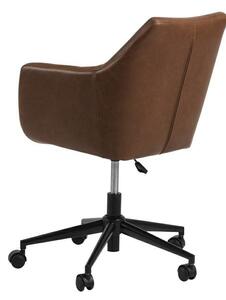 Kancelářská židle na kolečkách Nora Vintage hnědá ekokůže
