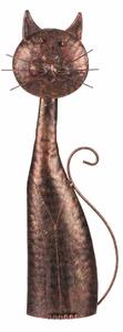 Kovová zahradní dekorace Kočka měděná, 15 x 44 x 7 cm