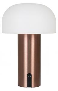 Stolní LED lampa Soham, bílá/měděná, Ø15×22 cm – House Nordic