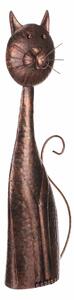 Kovová zahradní dekorace Kočka měděná, 22 x 61 x 11 cm