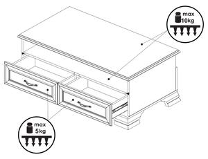 Konferenční stolek VENEDIG bílá/patina