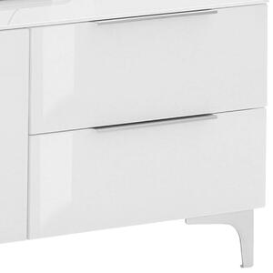 TV stolek BENTLEY bílá matná/bílé sklo, šířka 181 cm
