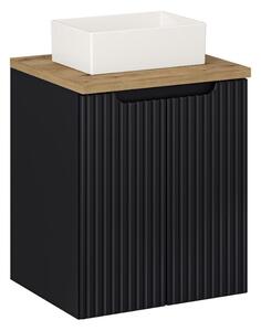 Koupelnová skříňka s umyvadlem a deskou NOVA Black DU50/3 | 50 cm