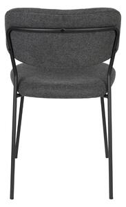 White Label Šedá látková jídelní židle WLL Jolien s černou podnoží
