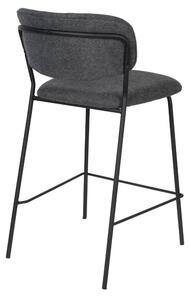 White Label Šedá látková barová židle WLL Jolien 65 cm