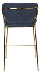 White Label Modrá látková barová židle WLL Jolien 65 cm