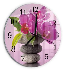 Skleněné nástěnné hodiny Orchidej zsoc-fi30-00177075