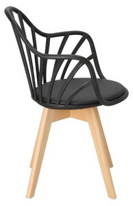 Židle Sirena s područkami černá