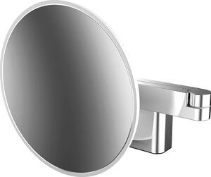 Emco LED zrcadlo na holení a kosmetiku, nástěnný model, dvoukloubové rameno, 5x zvětšení, kulaté, 109506030