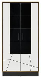 Vitrína BROLO dub catania/bílá, šířka 107 cm