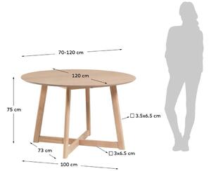 Dubový rozkládací jídelní stůl Kave Home Maryse 70-120 cm