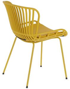 Hořčicově žlutá plastová jídelní židle Kave Home Surpik