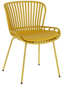 Hořčicově žlutá plastová jídelní židle Kave Home Surpik